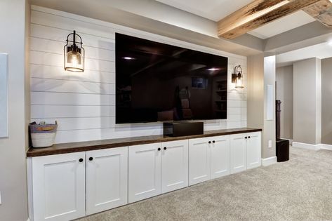 BASEMENT — Julia Zettler Design Basement Built Ins, Basement Tv Rooms, Basement Decoration, Dream Basement, Built In Shelves Living Room, Basement Finishing, Basement Playroom, Basement Inspiration, Basement Living Rooms