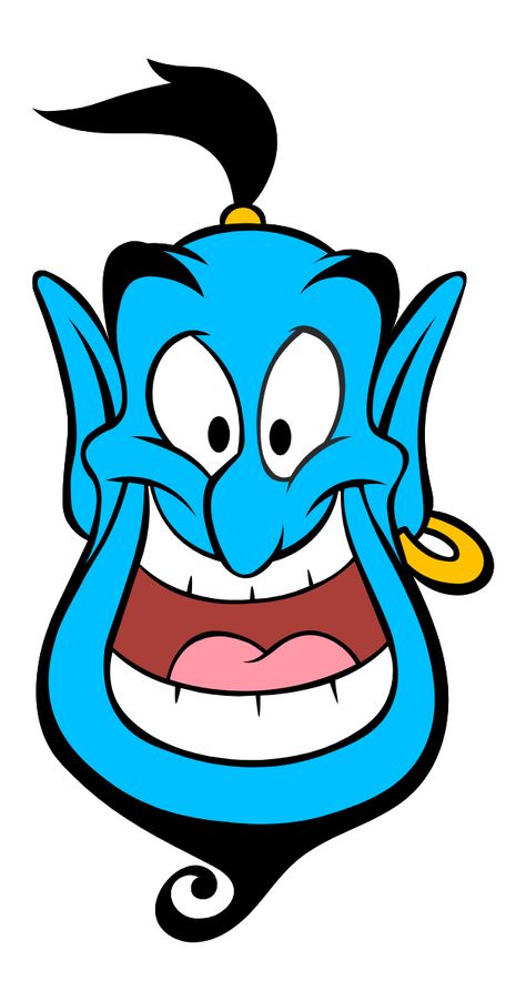 Awesome sticker with an overly optimistic and funny jinn named Ginnie, Aladdin's buddy, and just a cool dude.. #blue #cartoon #Disney #Aladdin #Genie #Jinn Aladdin Shirt Ideas, Painted Cartoon Characters, Aladdin Genie Tattoo, Disney Characters Stickers, Funny Characters Drawings, Genie Aladdin Drawing, Blue Characters Disney, Drawing Ideas Cartoon Disney, Disney Characters To Draw