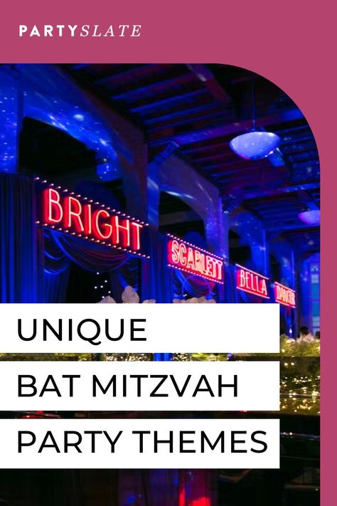 Finding the perfect theme for your teens Bat Mitzvah is no easy task. We're sharing 21 unique Bat Mitzvah party themes and get inspired on PartySlate.com. Bnai Mitzvah Themes Ideas, Bat Mitzvah Themes Ideas, Corporate Party Theme, Bat Mitzvah Party Themes, Bar Mitzvah Themes, Bnai Mitzvah, Bat Mitzvah Themes, Mitzvah Themes, Bat Mitzvah Party