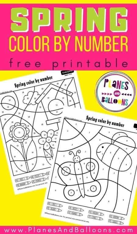 Number Worksheets For Preschool, Spring Color By Number, Colors Activities, Kindergarten Numbers, Learning Numbers Preschool, Preschool Spring, Color By Number Printable, Kindergarten Colors, Preschool Play