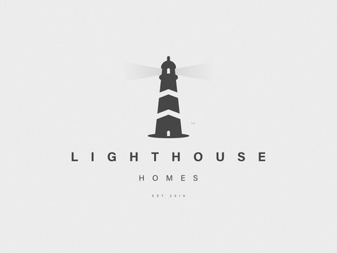 LIGHTHOUSE HOMES by Burak Bal Light Logo Design, Lighthouse Home, Wm Logo, Lighthouse Logo, Trendy Logo Design, Lighthouse Design, Nautical Logo, Sea Logo, Cow Logo