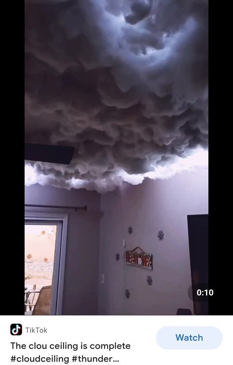 Thunder Cloud Ceiling, Cloud Roof Ceilings, Fortnite Bedroom Ideas, Cabin Room Ideas, Fortnite Bedroom, Cloud Room, Small Man Cave, Cabin Room, Cloud Ceiling