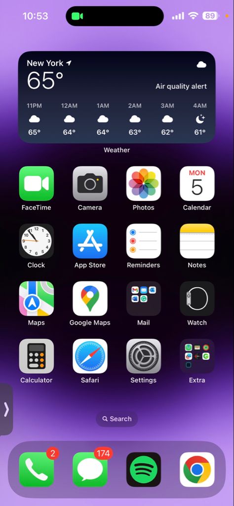 Iphone 16 Homescreen, Ios 16 Home Screen Ideas Aesthetic Purple, Purple Iphone Homescreen, Iphone 14pro Max Wallpaper, Ios Home Screen Ideas Purple, Iphone Screenshots, Iphone Setup Homescreen Ideas, Ios Organization, Iphone Homescreen Aesthetic