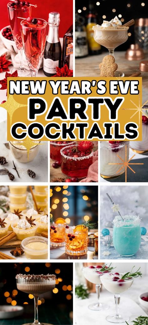 Ring in the New Year with these amazing New Year's Eve cocktails! New Year's Eve drinks, New Year's Eve party cocktails, New Year's Eve cocktail recipes. Easy Christmas Cocktails, Easy Christmas Drinks, Christmas Cocktail Recipes, Best Christmas Cocktails, Holiday Martinis, New Years Eve Drinks, Christmas Cocktails Easy, Peppermint Martini, Christmas Sangria