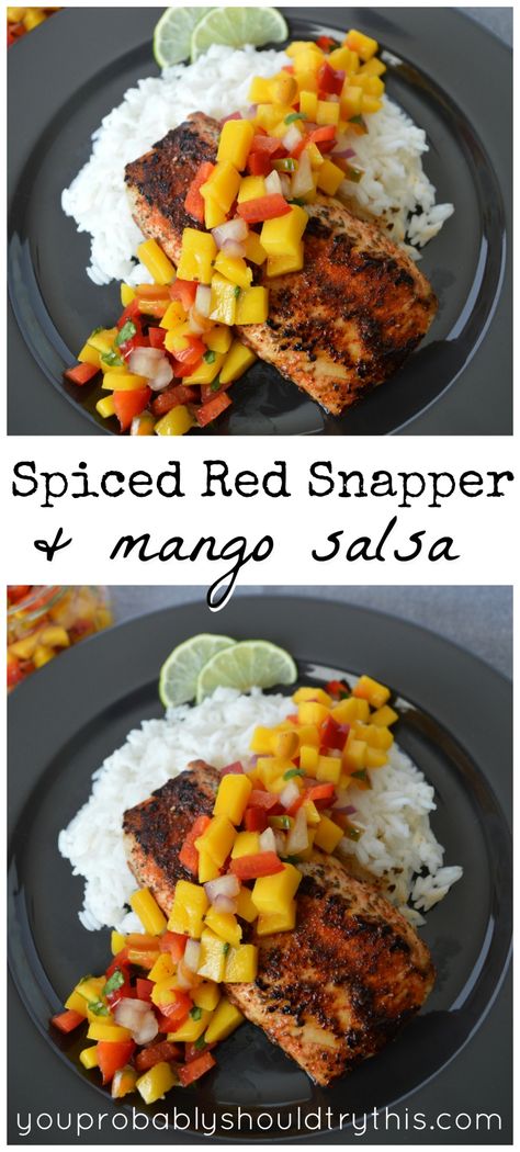 Cajun Red Snapper Recipes, Grilled Snapper Fish Recipes, Snapper Fillet Recipes, Cooking Red Snapper, Red Snapper Recipes, Snapper Recipes, Snapper Fish Recipes, Fresh Mango Salsa, Hp Sauce