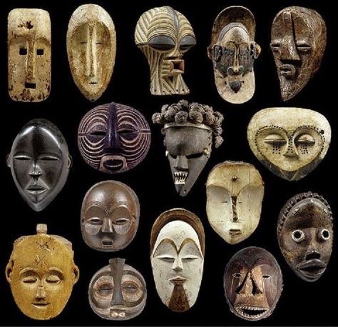 Traditional African Masks, African Masks Art, Traditional Masks, African Art Projects, Ancient Egyptian Deities, Afrikaanse Kunst, Central Africa, Art Premier, African Mask