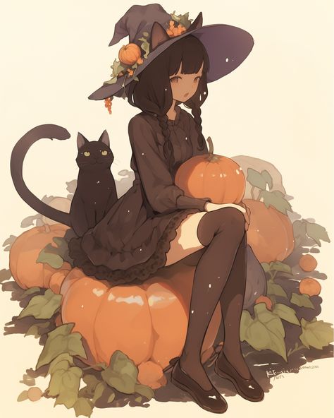 "🎃🖤 This spooky season just got a whole lot more magical! Channeling all the witchy vibes with these enchanting cat-girl witches. Who's ready for Halloween mischief? 🐈‍⬛✨🕸️ #HalloweenVibes #WitchAesthetic #BlackCatMagic #SpookySeason #WitchyWoman #HalloweenArt #PumpkinSpiceAndEverythingNice #TrickOrTreat #OctoberMagic #CuteButSpooky #DarkAesthetic #FantasyArt #CatGirlMagic" Evil Cat Art, Witch Potion, Evil Cat, Art Witch, W.i.t.c.h Aesthetic, Spooky Cat, Cute Witch, Anime Halloween, Witch Cat