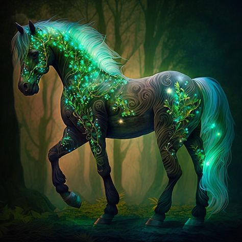 Mythical Horses Fantasy Art, Magical Horse Art, Harrison Bergeron, Mystic Creatures, Mythical Horses, Imaginary Animals, Interesting Creatures, Unicorn Artwork, Dragon Horse