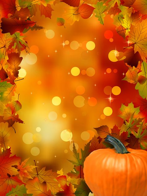 Autumn leaves and pumpkins halation background vector Autumn Leaves Wallpaper, Autumn Leaves Background, Pumpkin Wallpaper, Pumpkin Illustration, Beautiful Pumpkins, Thanksgiving Wallpaper, Fall Images, Pumpkin Leaves, Halloween Vector