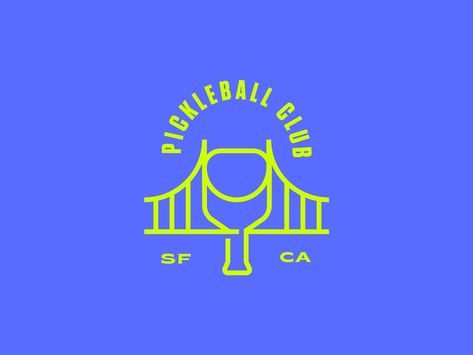 San Francisco Pickleball Club | Logo Design by Kyle Light on Dribbble Club Logo Design, Run Club, Pickleball Court, Pickle Ball, Club Logo, Pickleball, Brand Design, Gotham, Creative Professional