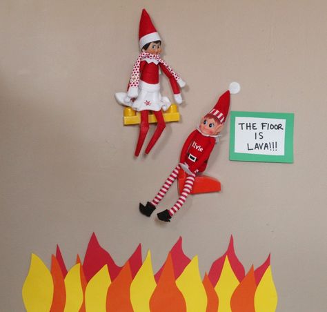 ELF on the shelf ideas Elf On Shelf Floor Is Lava, Elf The Floor Is Lava, Elf On The Shelf The Floor Is Lava, Elve Ideas, Elf Floor Is Lava, The Floor Is Lava Elf On The Shelf, Elf On The Shelf Floor Is Lava, Floor Is Lava Elf On Shelf, Macaroni Ideas