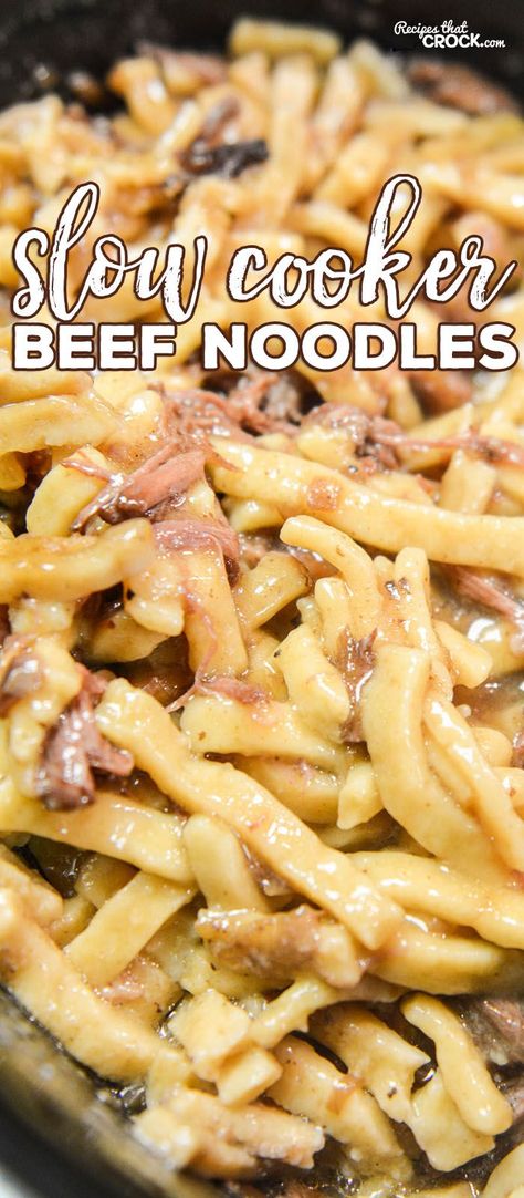 Are you looking for an easy beef and noodles recipe? Our Slow Cooker Beef Noodles are simple to throw together and have that amazing old fashioned comfort food flavor. #Reames # HomemadeGoodness #ad Easy Beef And Noodles, Easy Beef And Noodles Recipe, Beef And Noodles Crockpot, Beef And Noodles Recipe, Beef Noodles, Crockpot Recipes Beef, Crockpot Dishes, Noodles Recipe, Crockpot Beef