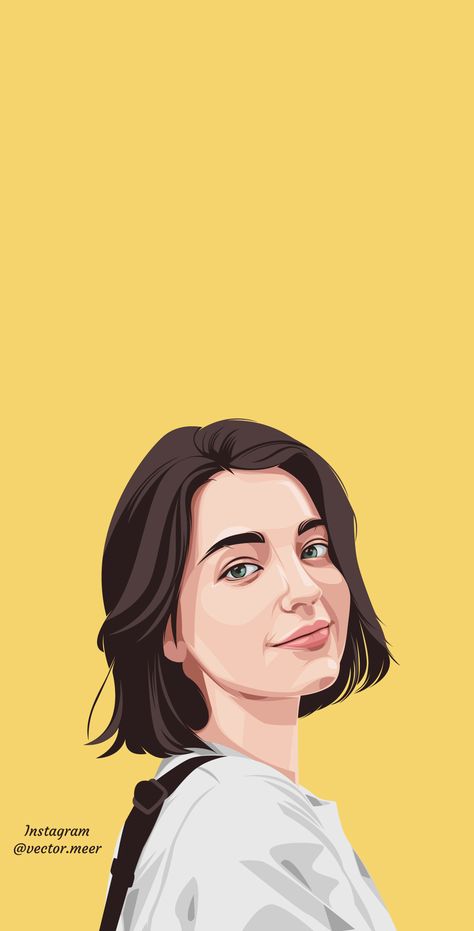 Digital Vector Illustration, Vector Art Ideas, Photo To Illustration, Vector Face Art, Self Illustration Portraits, Digital Art Self Portrait, Portrait Vector Art, Flat Illustration Portrait, Realistic Digital Portrait