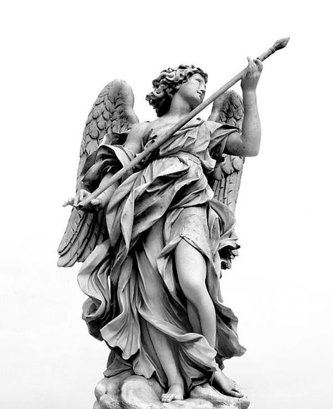 Angel with Spear of Destiny by CPJPhoto on DeviantArt Spear Tattoo, Statue Tattoo, Greek Mythology Tattoos, Classic Sculpture, Religious Tattoo, Angel Tattoo Designs, Angel Statue, Religious Tattoos, Angel Sculpture