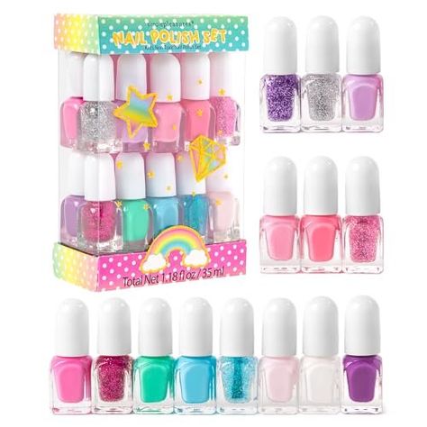 SIMPLE PLEASURES 14 Piece Nail Polish Tower - 14 Assorted Water Based Nail Polish Shades, Gift Set for Girls Ages 7-12, Unicorn Glitter Rainbow Check more at https://test4your.com/index.php/2023/11/13/simple-pleasures-14-piece-nail-polish-tower-14-assorted-water-based-nail-polish-shades-gift-set-for-girls-ages-7-12-unicorn-glitter-rainbow/ Nail Polish Party, Nail Polish Shades, Water Based Nail Polish, Glitter Rainbow, Unicorn And Glitter, Party Nails, Rainbow Glitter, Nail Polish Sets, Having A Blast