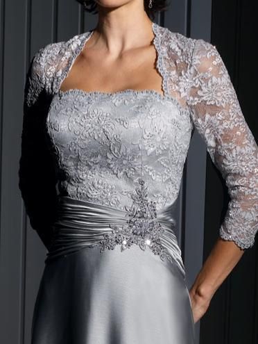 25th Silver Wedding Anniversary Dresses | 3/4 Sleeve Mother of the Bride Dress… 25th Wedding Anniversary Party, Prom Dress Pattern, Anniversary Dress, Mother Dress, Mother Of Groom Dresses, Bride Groom Dress, Mob Dresses, Lace Jacket, Bride Gowns