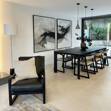 Organic Modern Black Dining Table, Modern Minimal Dining Room, Monochrome Dining Room, Black And Cream Living Room, Cream Dining Room, Apartment Furniture Layout, Authenticity Quotes, Cream Palette, Neutral Dining Room