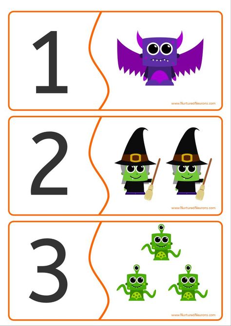 A cute Halloween math game where your kids will have to carefully count the monsters and watch them to the correct number card.  This preschool Halloween activity will help your little ones develop their counting and number recognition.  #HalloweenMath #PreschoolHalloween #HalloweenPrintables #PreschoolMath #HalloweenActivities Halloween Numeracy Activities Preschool, Pre K Halloween Math Activities, Spider Web Counting Mats, Halloween Math Activities Toddlers, Preschool Halloween Activities Learning, Halloween Math Activities For Toddlers, Halloween Math For Toddlers, Halloween Preschool Math Activities, Preschool Halloween Activities And Games