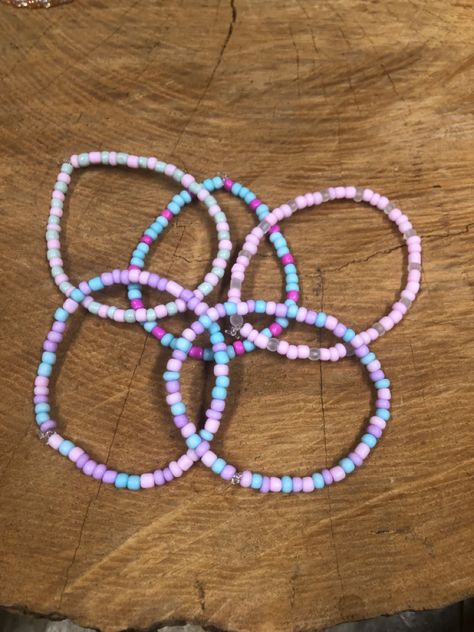 Cute pastel pink blue and purple bracelets. $3 each. Message to buy. Instagram doubledjewelrydd. Pink And Blue Bracelets, Purple Bracelets, Girly Bracelets, Bracelets Ideas, Purple Bracelet, Cute Pastel, Cute Bracelets, Pink Bracelet, Jewelry Business