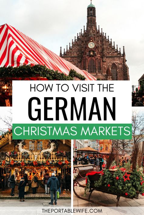 This Germany Christmas market itinerary covers the five best Christmas markets in Germany. Enjoy delicious German Christmas market food like bratwurst and lebkuchen, and drink gluhwein (mulled wine) out of cute mugs. This Europe Christmas market guide has travel tips and includes the following travel destinations: Aachen Christmas market, Cologne Christmas market, Frankfurt Christmas market, Nuremberg Christmas market, and Munich Christmas market. #christmasmarkets #germanytravel #europetravel German Christmas Market Food, Nuremberg Christmas Market, Cologne Christmas Market, Christmas Travel Destinations, Christmas Markets Germany, Christmas In Germany, Germany Christmas, Germany Travel Guide, Germany Vacation