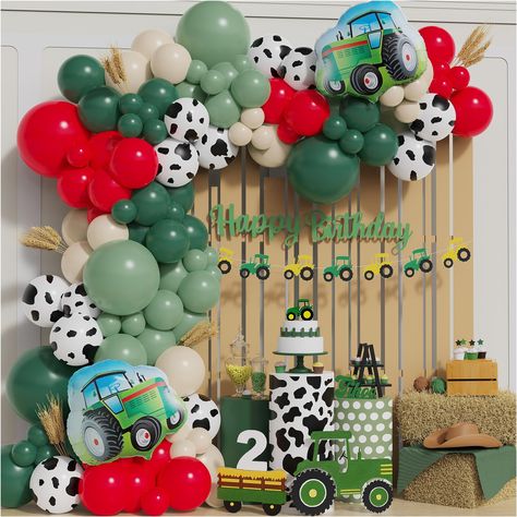 PRICES MAY VARY. 🚜🐄[Farm Trator Birthday Party Supplies]The tractor balloon arch garland kit is perfect for farm tractor themed party,cow theme birthday, western cowboy party,or Autumn Harvest. Whether you're planning a small gathering or a large event, our balloon arch kit will instantly transform any space into a lively and energetic atmosphere. Make your farm cow tractor loving child's birthday extra special with this tractor balloon garland arch kit. 🚜🐄【Premium Value Pack】The fall balloo Farm Theme Backdrop, Tractor Farm Birthday Party, Tractor Theme 2nd Birthday Party, Farm Birthday Party For Boys, Farm Decorations Party, Tractor 2nd Birthday Party, Farm Theme First Birthday, Red Tractor Birthday Party, Farm Birthday Party Decorations