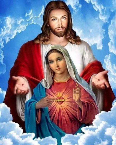 Images Emoji, Mary Pictures, Jesus Our Savior, Jesus Mother, Mother Mary Images, Cross Pictures, Catholic Pictures, Jesus Christ Painting, Jesus And Mary Pictures