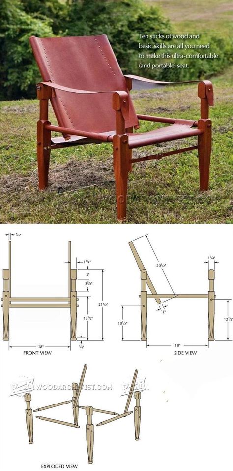 Roorkhee Chair, Campaign Furniture Plans, Spanish Chair, Cnc Furniture Plans, Safari Chair, Woodworking Projects Furniture, Campaign Furniture, Woodworking Basics, Woodworking Furniture Plans