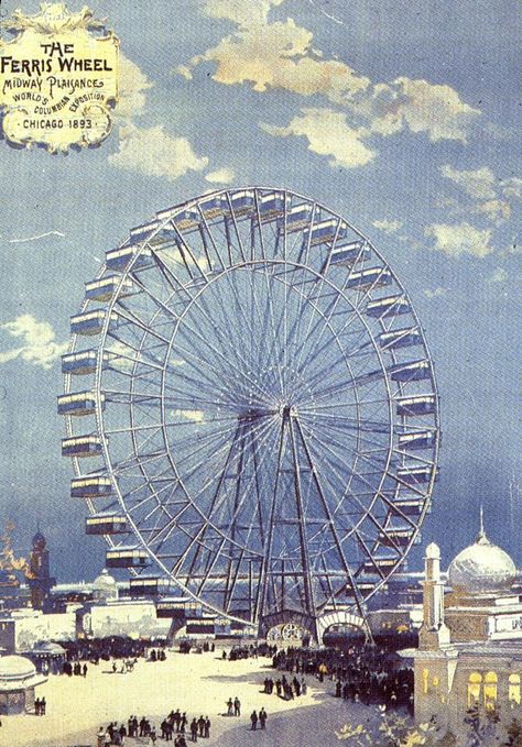 scientific american / ferris wheel | Ferris Wheel Chicago Worlds Fair 1893, Worlds Fair 1893, Columbian Exposition 1893, Chicago Worlds Fair, World's Columbian Exposition, Chicago History Museum, Ferris Wheels, World Fair, Wheel Art