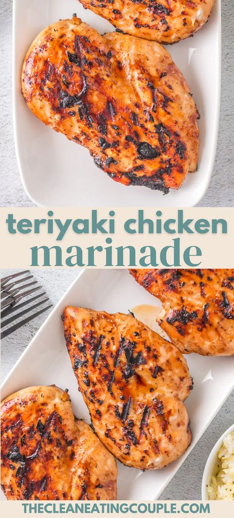 Learn how to make the best Teriyaki Chicken Marinade recipe. Chicken Teriyaki gets grilled to perfection for a healthy, easy dinner! Use chicken breast, thighs or wings. This marinade is the best! Marinade Chicken Breast, Easy Chicken Marinades, Teriyaki Chicken Marinade Recipe, Grilled Teriyaki Chicken Recipes, Teriyaki Marinade Recipe, Easy Teriyaki Chicken Marinade, Teriyaki Chicken Marinade For The Grill, Easy Chicken Marinade For The Grill, Chicken Marinade Recipes Easy