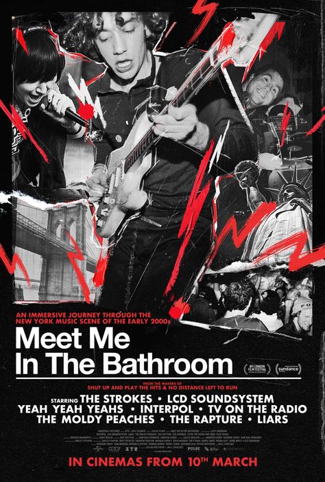 Meet Me In The Bathroom, Music Documentary, Gfx Design, Music Documentaries, Casa Halloween, Bathroom Posters, Bg Design, Punk Design, The Strokes