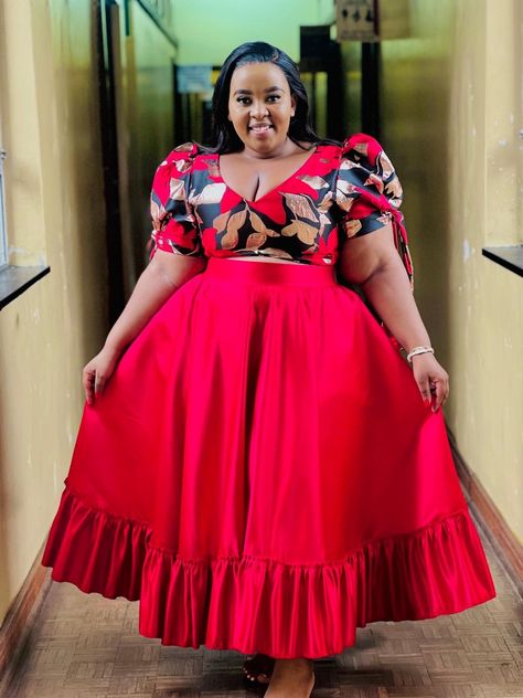 Plus Size Shweshwe Dresses, South African Traditional Dresses For Plus Size Women, Red Traditional Dress South African, Shweshwe Dresses Ofuure, Shweshwe Dresses Patterns, African Dresses For Women Plus Size, Sishweshwe Designs Dresses 2022, Dress For Chubby Ladies, South African Traditional Dresses