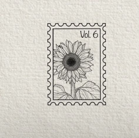 Sunflower Postage Stamp Tattoo, Sunflower Stamp Tattoo, Post Stamps Tattoo, Black Eyed Susan Tattoo, Post Stamp Tattoo, Sunflower Stamp, Arm Tattoo Ideas, Finding My Way, Stamp Tattoo