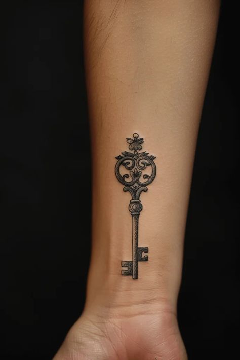 Unique Antique Tattoo Ideas with Historical Charm Victorian Tattoo Vintage, Antique Tattoos, Victorian Tattoos, Antique Tattoo Ideas, Victorian Style Tattoos, Skeleton Key Tattoo, Historical Tattoos, Place Tattoo, Victorian Tattoo