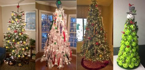 Pickleball Christmas Crafts, Pickleball Christmas Decorations, Pickleball Christmas Tree, Pickleball Wreath, Pickleball Crafts, Christmas Tree Wreaths, Pickleball Christmas, Tree Wreaths, How To Make Christmas Tree