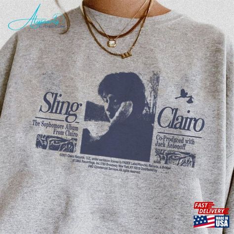 Unisex Clairo Sling Aesthetic T-Shirt Sweatshirt Check more at https://alysaarts.com/product/unisex-clairo-sling-aesthetic-t-shirt-sweatshirt/ Clairo Shirt, Clairo Merch, Clairo Sling, Aesthetic T Shirts, Hoodie Shirt, Cute Outfits, Sweatshirts, T Shirt, Clothes