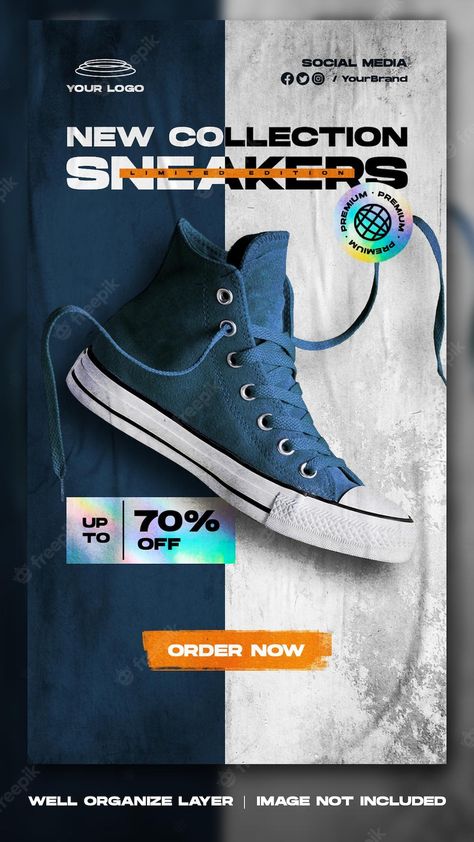 Shoes Poster Design Ideas, Shoes Advertising Design, Shoes Banner Design, Shoes Poster Design, Design Produk, Shoes Advertisement, Shoes Graphic, Sneakers Instagram, Shoes Poster