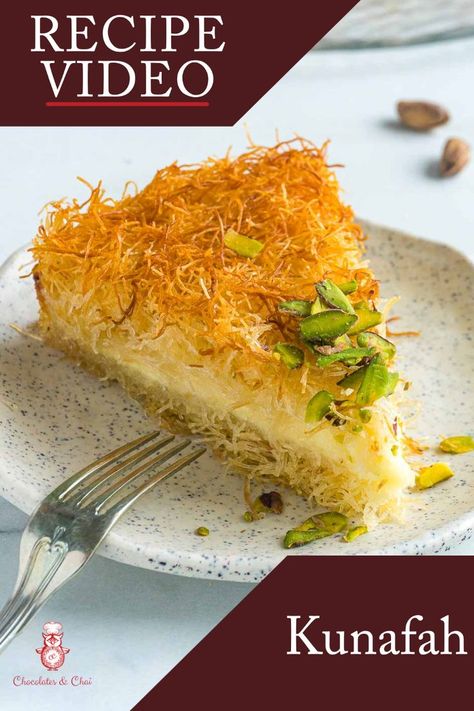 Knafeh Recipe, Kunafa Recipe, Arabian Food, Eastern Cuisine, Lebanese Recipes, Recipe Video, Sweets Desserts, Yummy Food Dessert, Food Videos