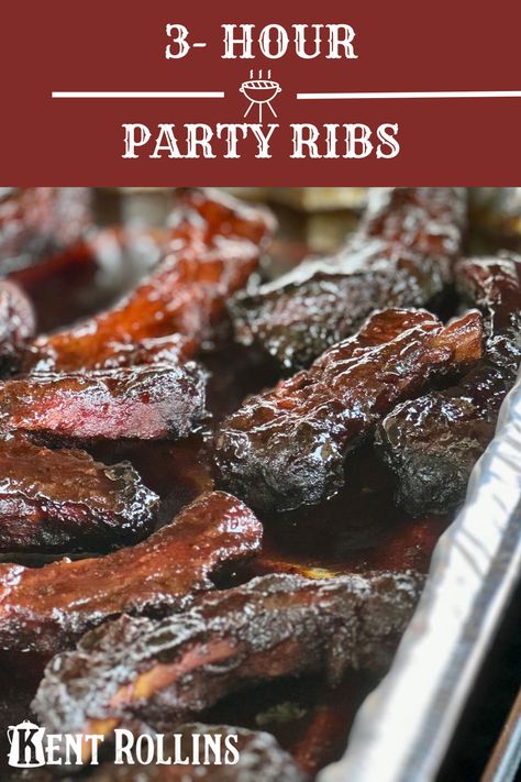 A tray of ribs with caramelized bbq sauce and just the right amount of char on 'em Smoked Rib Tips Recipe, Party Ribs, Smoked Baby Back Ribs, Fall Off The Bone Ribs, Bbq Meats, Grilling Recipes Pork, Easy Ribs, Kent Rollins, Ripped Recipes