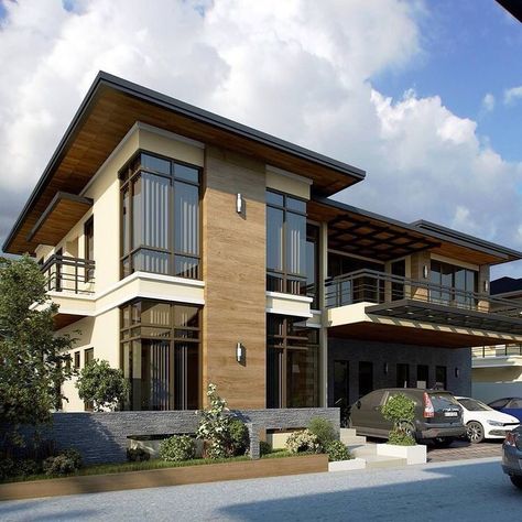 ► 999+ Best Exterior Design Ideas #exterior #homedecor – HomeDec Modern Filipino House, Philippines House Design, Philippine Houses, Modern Tropical House, Asian House, Tropical House Design, 2 Storey House Design, Modern Villa Design, Modern Exterior House Designs