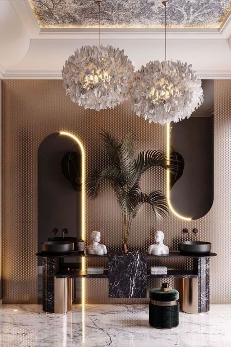 Restroom Design, Washroom Design, Bathroom Mirror Lights, Lobby Interior, Mirror Bathroom, Foyer Design, Lobby Design, Bathroom Design Decor, Toilet Design