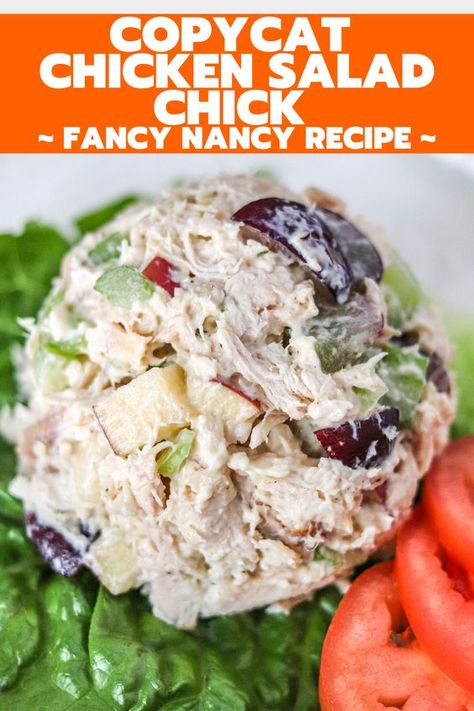 This chicken salad is filled with grapes, apples, pecans, and shredded chicken! It's identical to the Fancy Nancy Chicken Salad from Chicken Salad Chick! Fancy Nancy Chicken Salad, Chicken Salad Chick Recipe, Chicken Salad Chick, Ways To Cook Asparagus, Grape Salad Recipe, Best Chicken Salad Recipe, Homemade Chicken Salads, Chicken Salad With Grapes, Creamy Pesto Pasta