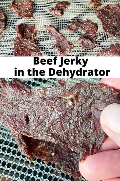 Making Homemade Beef Jerky in the dehydrator is a fun and interactive project with delicious results. Our whole family loves it when we have a batch of homemade jerky in the food dehydrator. My homemade recipe checks off all the flavor boxes: it’s salty, smokey, and a little sweet. #beefjerky #beefjerkydehydrator Oven Beef Jerky, Peppered Beef Jerky Recipe, Jerky Marinade Recipes, Beef Jerky Recipe Dehydrator, Beef Jerky Marinade, Jerky Recipes Dehydrator, Deer Jerky Recipe, Oven Jerky, Jerkey Recipes