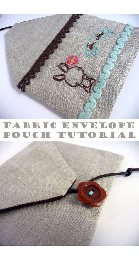 Fabric Envelope Pouch Tutorial Envelope Pouch, Fabric Envelope, Gift Card Envelope, Pouch Tutorial, Cards Business, Bag Tutorial, Wallet Pouch, Bags Tutorial, Back Stitch