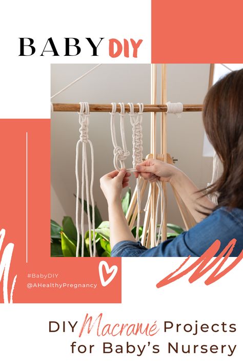 Popular in the 1970s, macramé has made a popular comeback in the crafting world and nursery macramé projects have become a great way to decorate baby’s nursery or children’s bedrooms!! Not sure where to start? We’ve put together an intro to macramé with basic knot tutorials and simple projects you can create for your little one to enjoy. Click here and enjoy to your crafting heart’s desire! Nursery Macrame Diy, Macrame Nursery Decor, Macrame Mobile, Girl Nursery Diy, Nursery Name Decor, Rainbow Baby Nursery, Macrame Nursery, Strong Knots, Macrame Baby