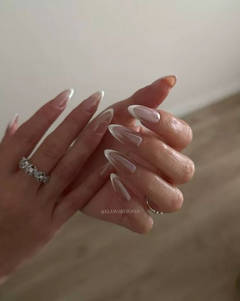 15 Winter French Manicures to Try Money Nails Designs, White Nail Ideas, Chrome Tips, Old Money Nails, Tip Nail Designs, Neutral Nail Designs, Money Nails, Glitter French Tips, Blue French Tips