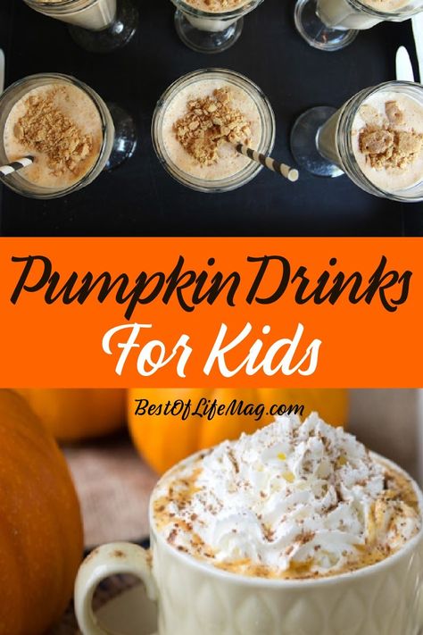 Fall Drinks For Kids, Fall Recipes For Kids, Fun Fall Drinks, Drink Recipes For Kids, Drinks For Kids, Coffee Pumpkin Spice, Pumpkin Spice Drinks, Fall Drink Recipes, Kid Friendly Drinks