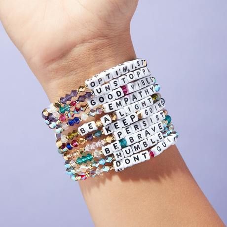 OMG, the Little Words Project bracelets are so cool, you're going to want a whole stack Bead Word Bracelet Ideas, Word Bracelet Ideas, Word Bracelet Beads Ideas, Little Words Project Bracelets, Word Bracelets, Little Words Project, Affirmation Bracelets, Bracelets Ideas, Word Bracelet