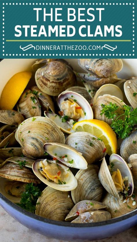 Steamed Clams Recipe, Clams Recipe, Steamed Clams, Mussels Recipe, Best Seafood Recipes, Clam Bake, Easy Seafood, Clam Recipes, Shellfish Recipes