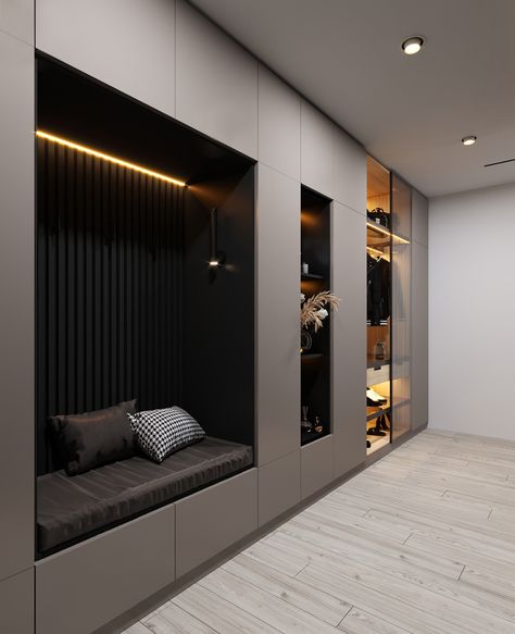 。 Bedroom Closet Design, Foyer Design, Wardrobe Design Bedroom, 아파트 인테리어, Home Entrance Decor, Modern Bedroom Design, Home Room Design, Apartment Interior, Design Case