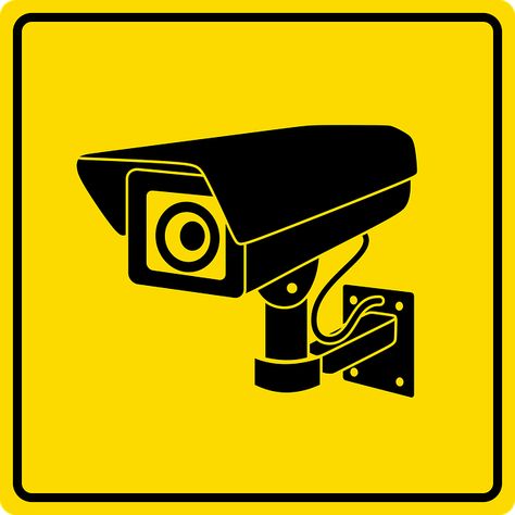 Funny Road Signs, Graphisches Design, Camera Logo, Home Safety, Cctv Camera, Room Posters, Mellow Yellow, Security Camera, Home Security